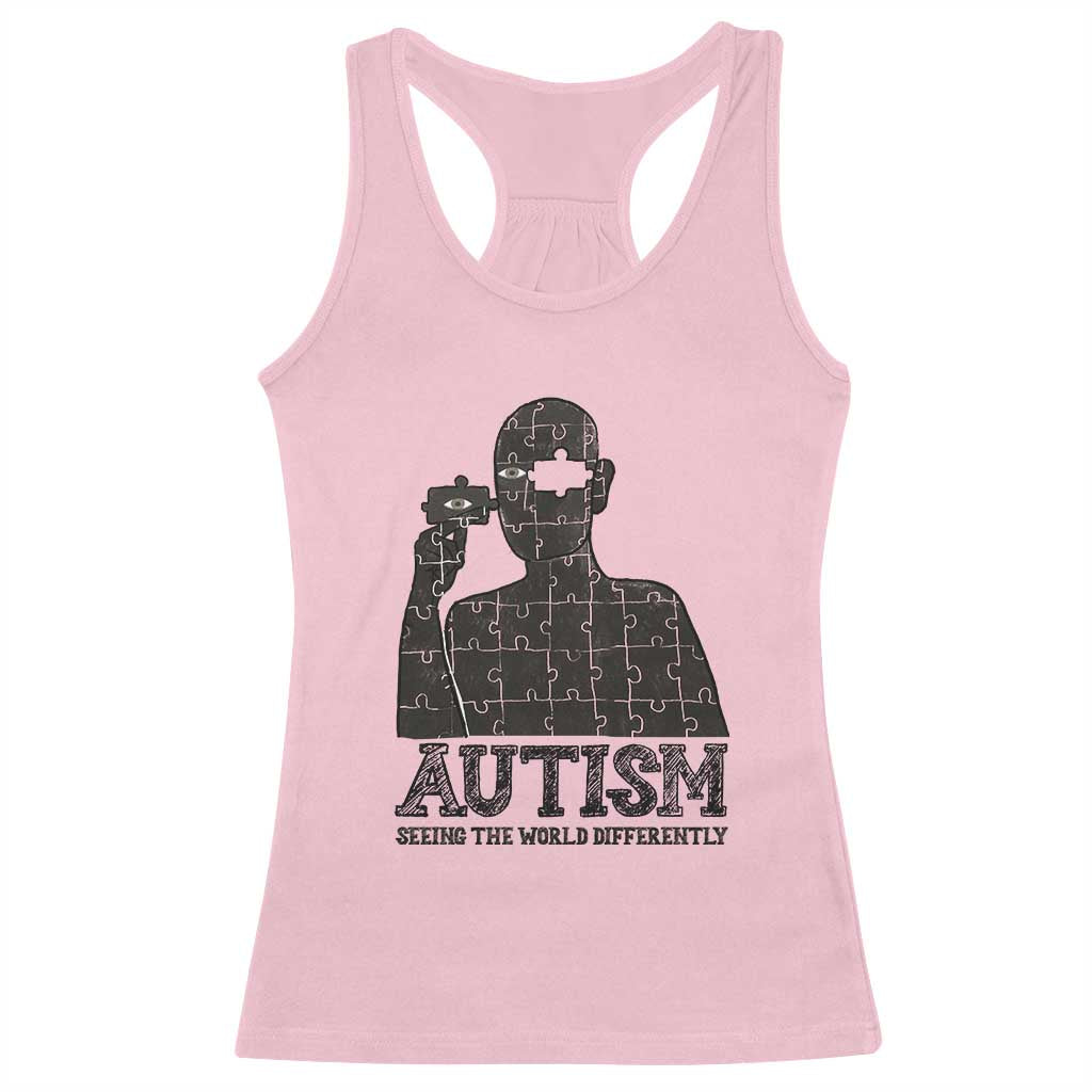 Autism Awareness Racerback Tank Top Autistic Seeing The World From A Different Angle Aesthetic