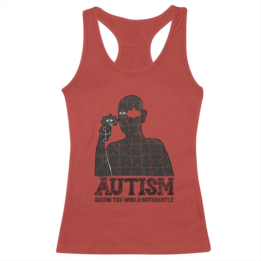 Autism Awareness Racerback Tank Top Autistic Seeing The World From A Different Angle Aesthetic
