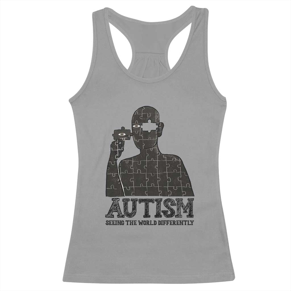 Autism Awareness Racerback Tank Top Autistic Seeing The World From A Different Angle Aesthetic