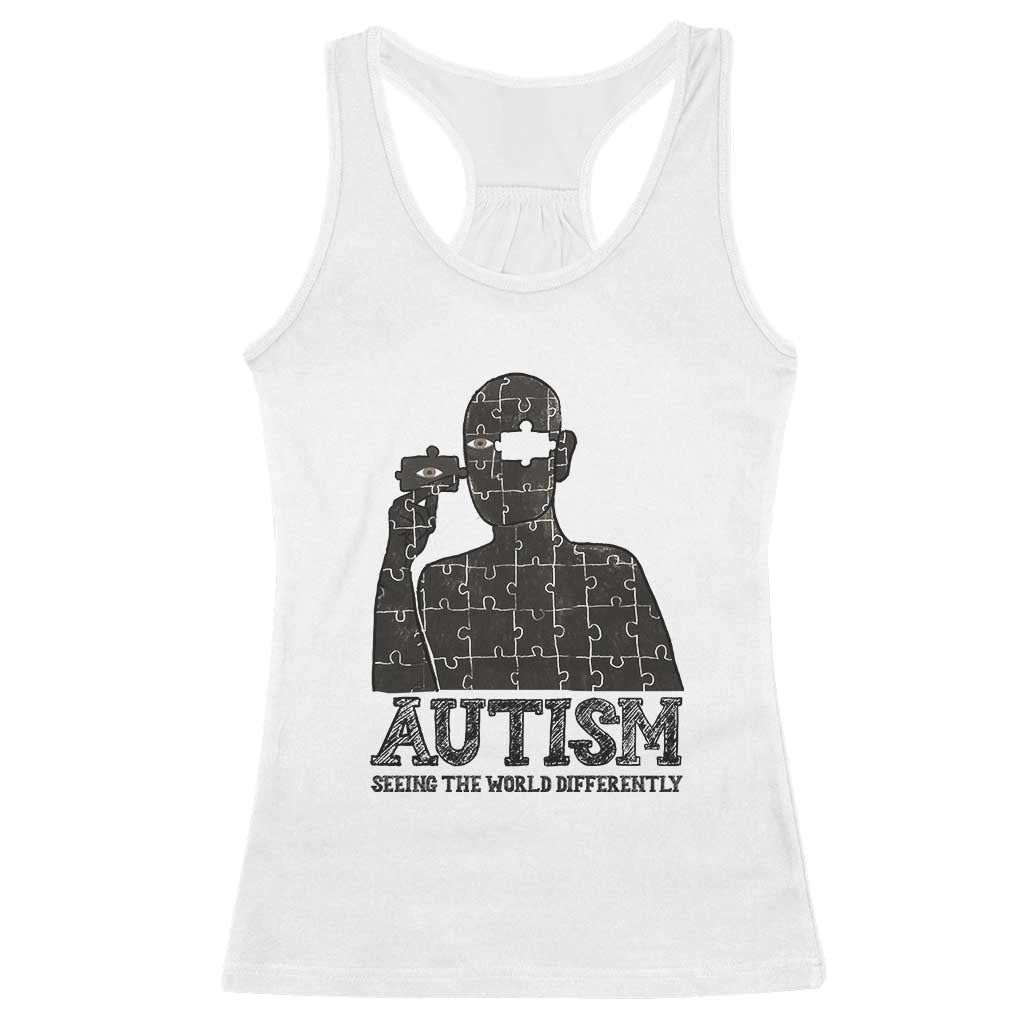 Autism Awareness Racerback Tank Top Autistic Seeing The World From A Different Angle Aesthetic