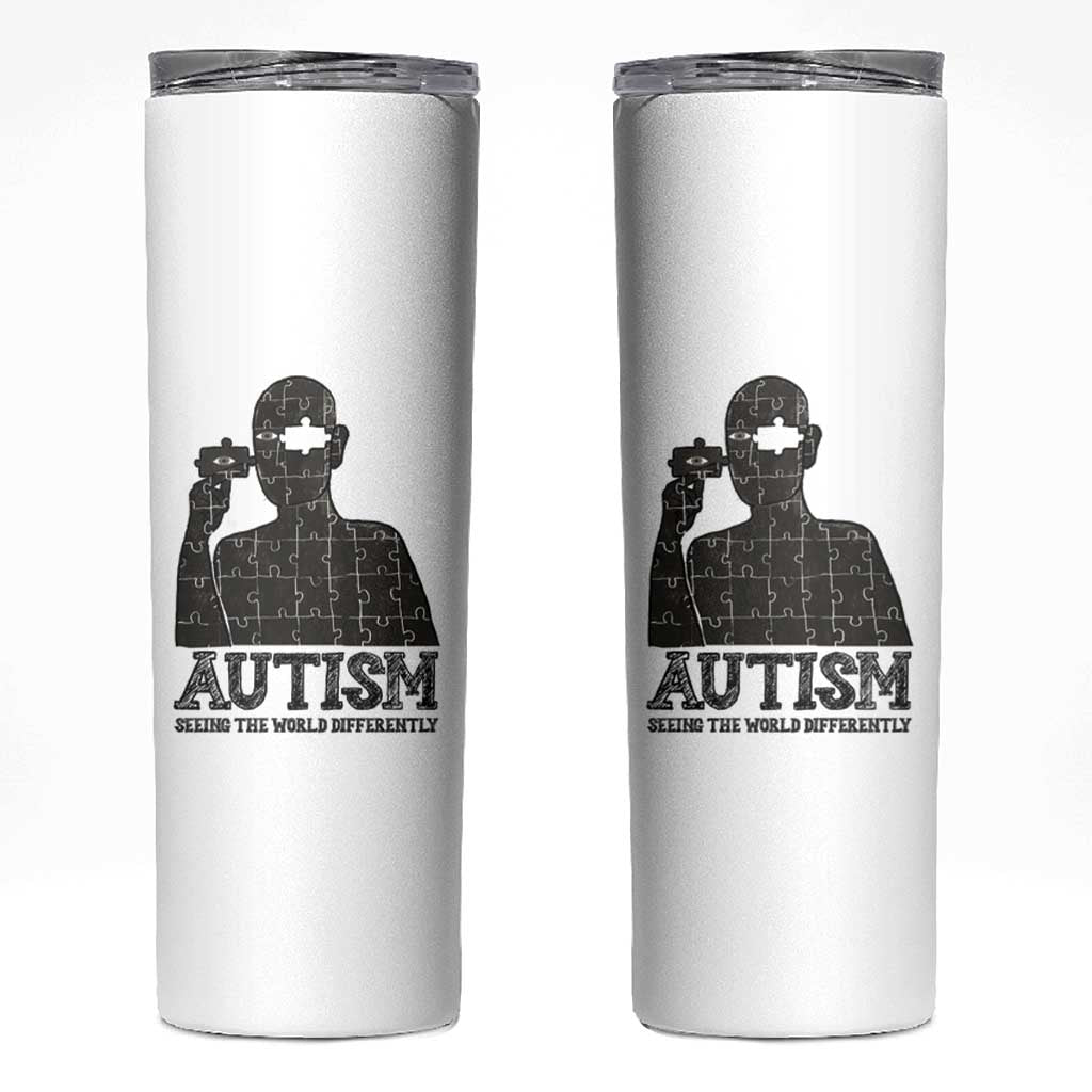 Autism Awareness Skinny Tumbler Autistic Seeing The World From A Different Angle Aesthetic