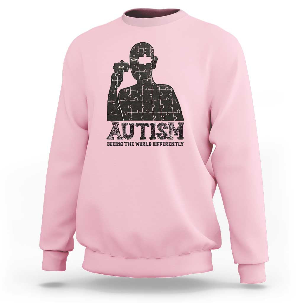 Autism Awareness Sweatshirt Autistic Seeing The World From A Different Angle Aesthetic