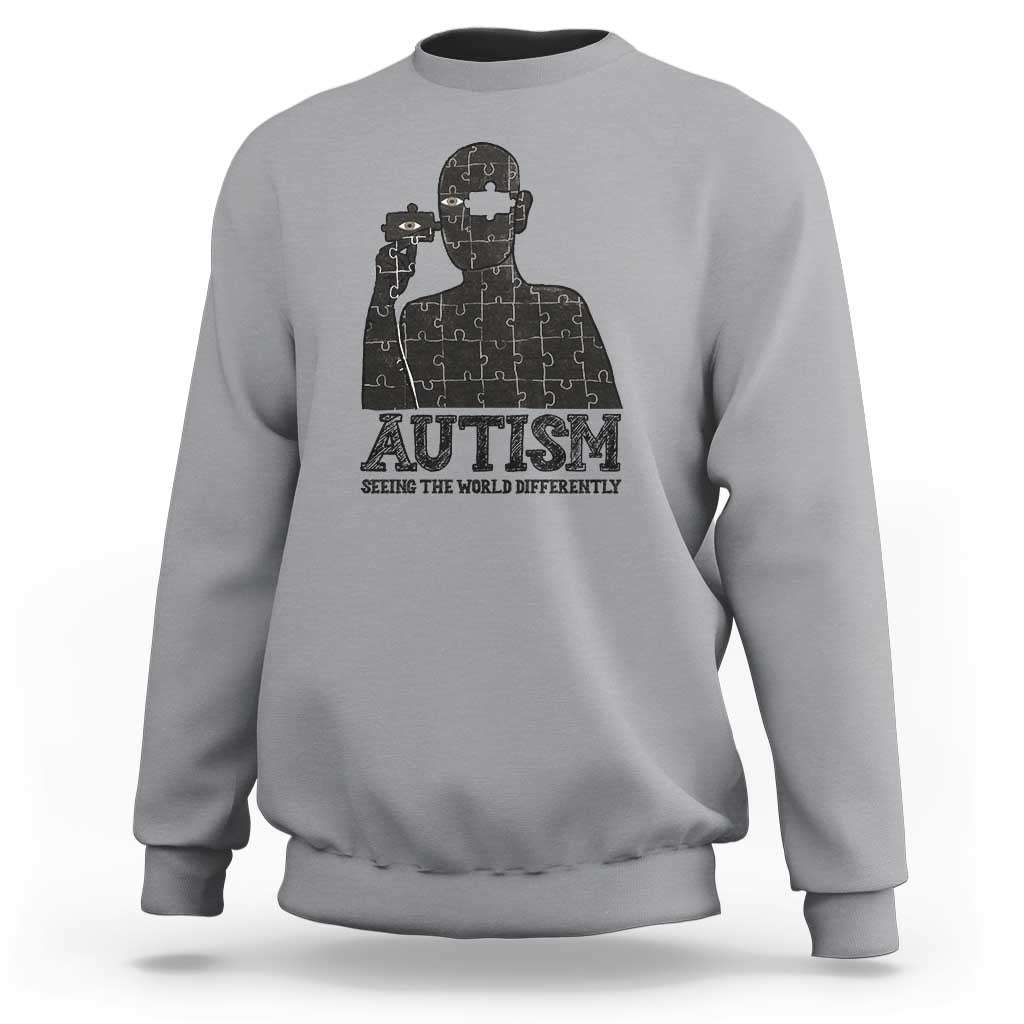 Autism Awareness Sweatshirt Autistic Seeing The World From A Different Angle Aesthetic