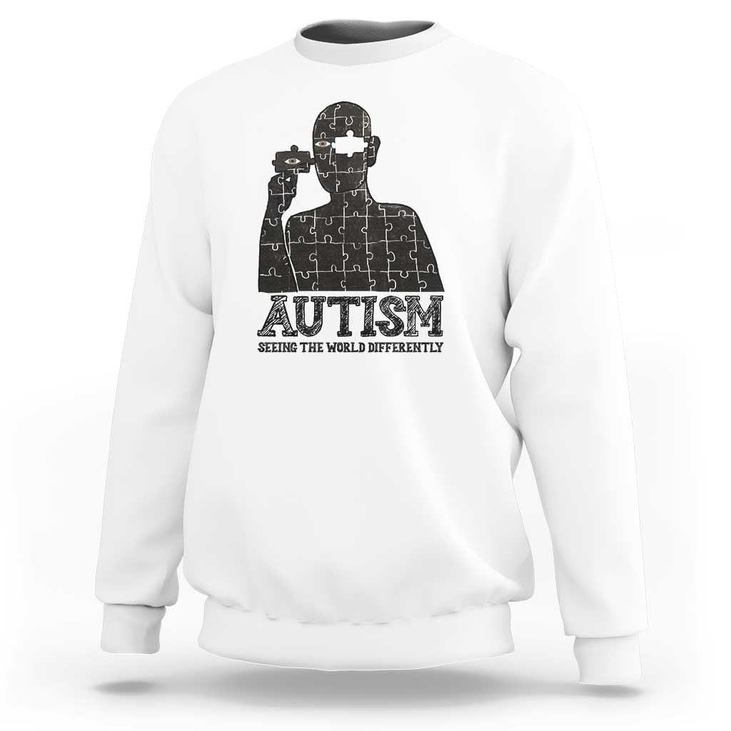 Autism Awareness Sweatshirt Autistic Seeing The World From A Different Angle Aesthetic