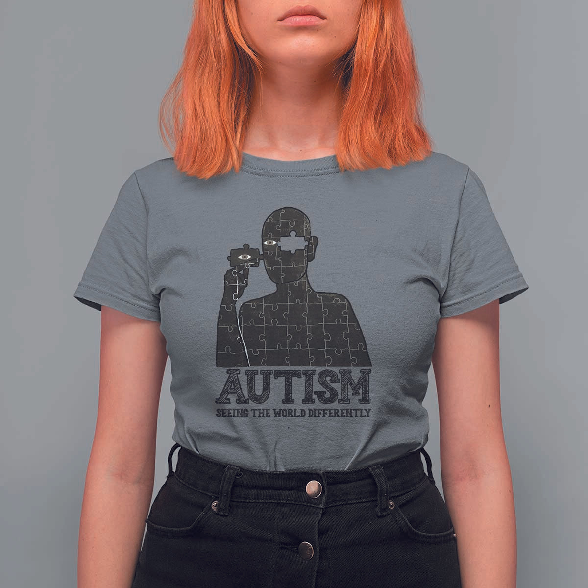 Autism Awareness T Shirt For Women Autistic Seeing The World From A Different Angle Aesthetic