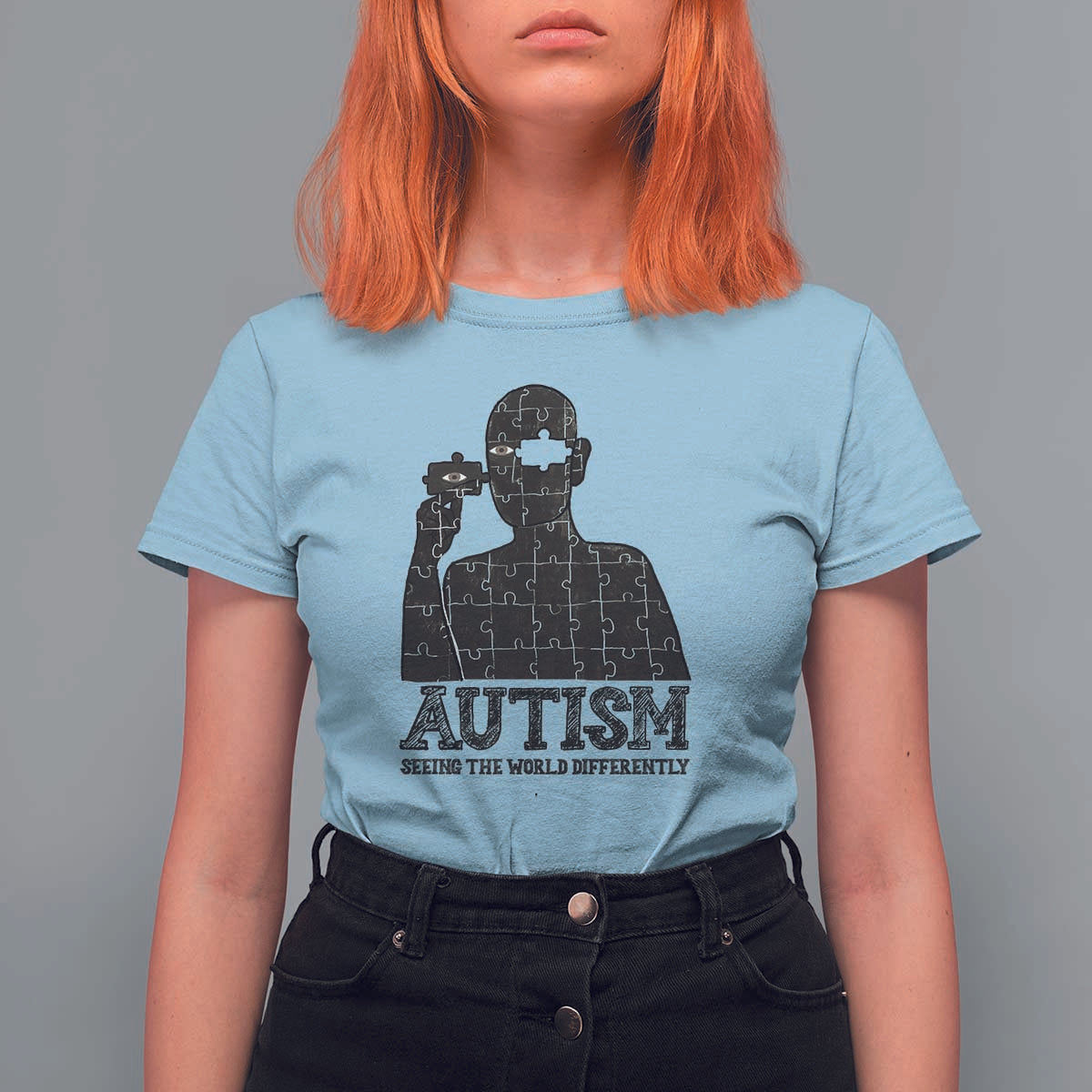 Autism Awareness T Shirt For Women Autistic Seeing The World From A Different Angle Aesthetic