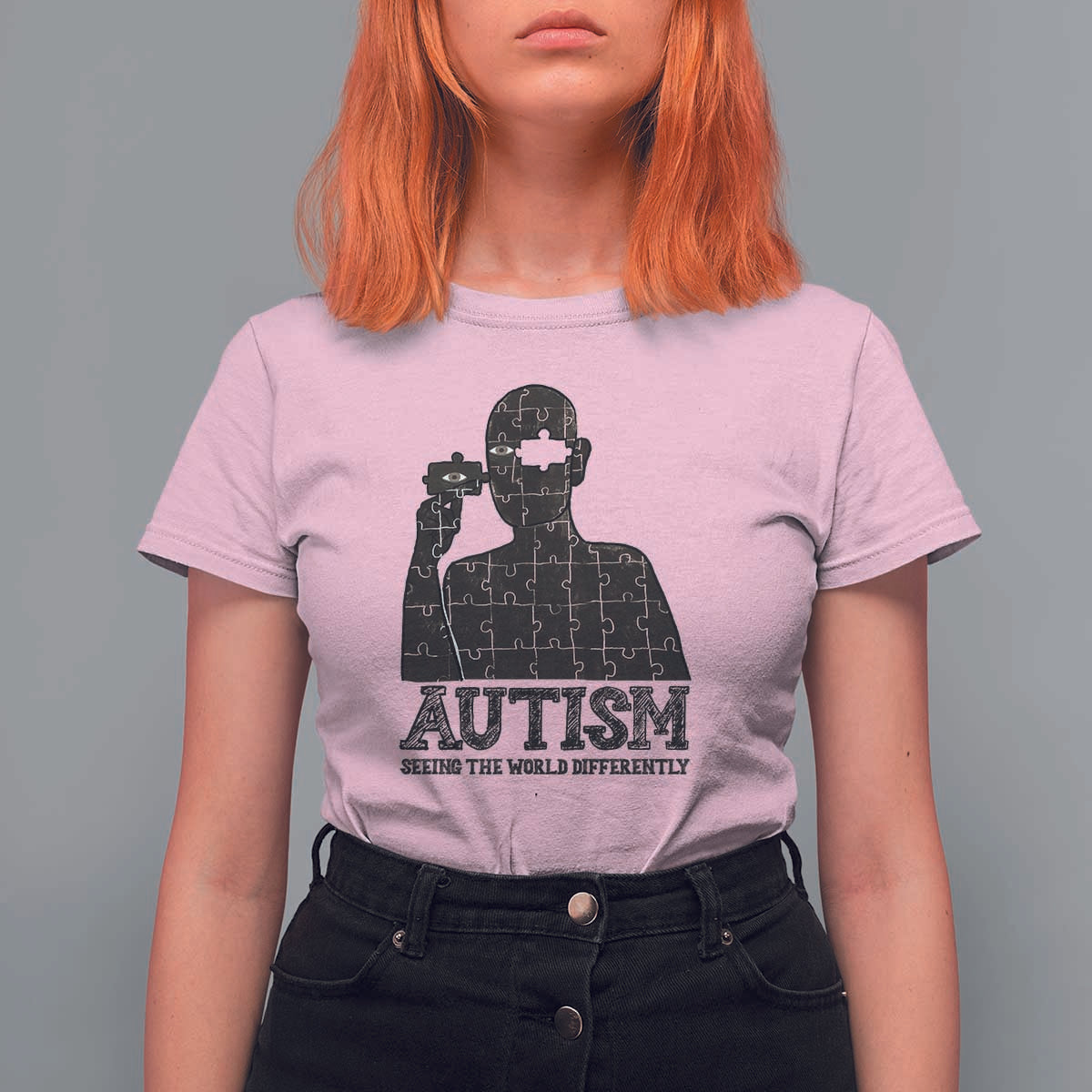 Autism Awareness T Shirt For Women Autistic Seeing The World From A Different Angle Aesthetic