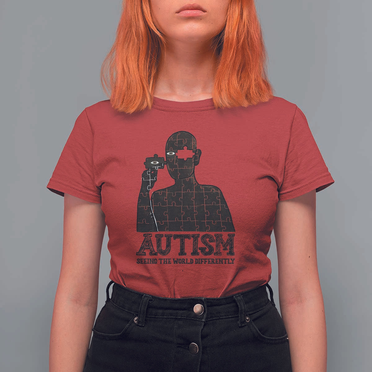 Autism Awareness T Shirt For Women Autistic Seeing The World From A Different Angle Aesthetic