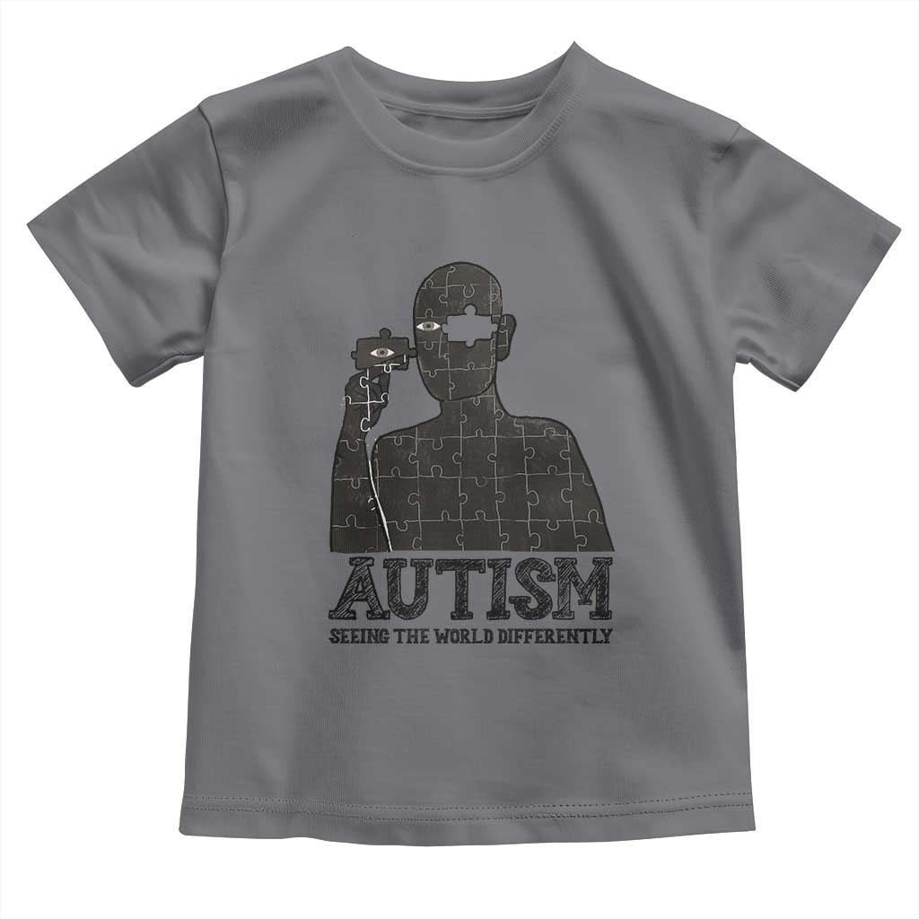 Autism Awareness Toddler T Shirt Autistic Seeing The World From A Different Angle Aesthetic