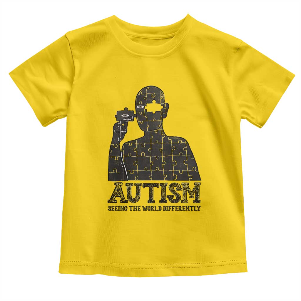 Autism Awareness Toddler T Shirt Autistic Seeing The World From A Different Angle Aesthetic