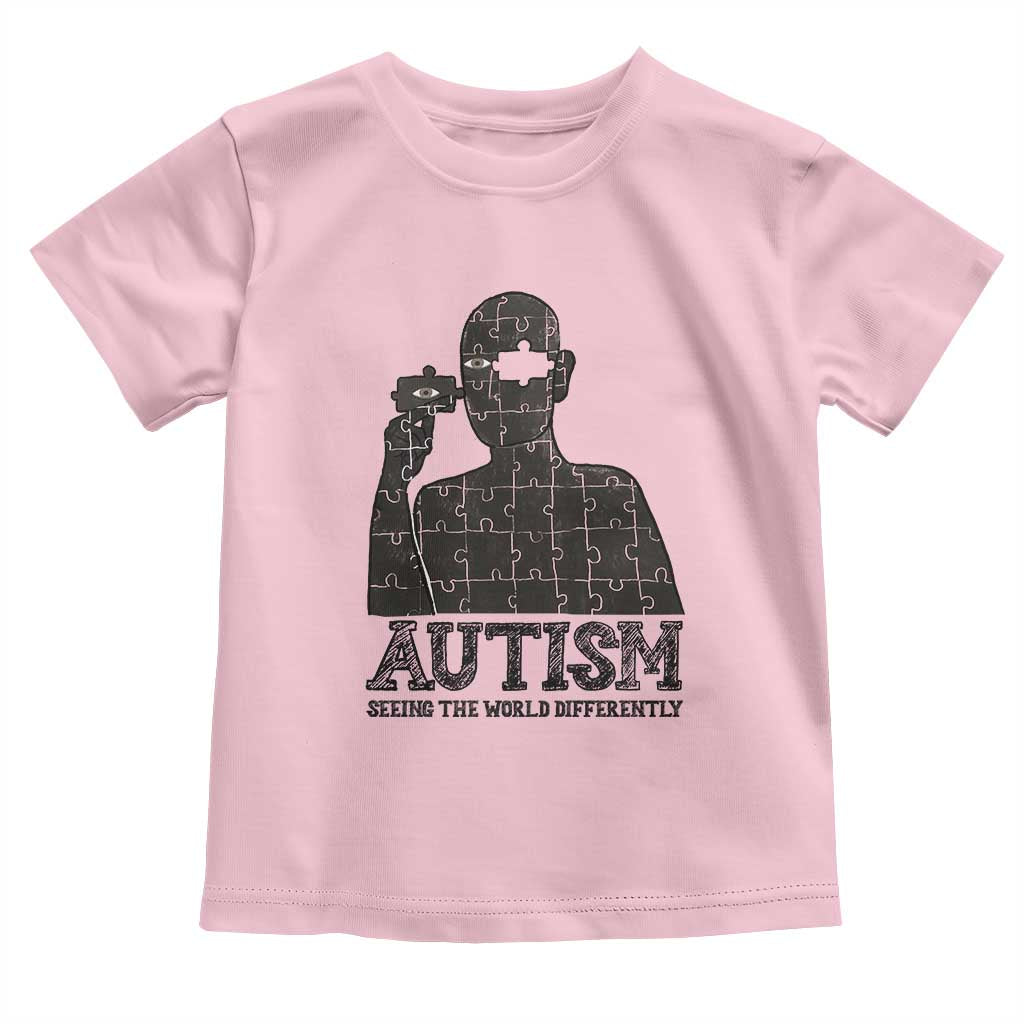 Autism Awareness Toddler T Shirt Autistic Seeing The World From A Different Angle Aesthetic