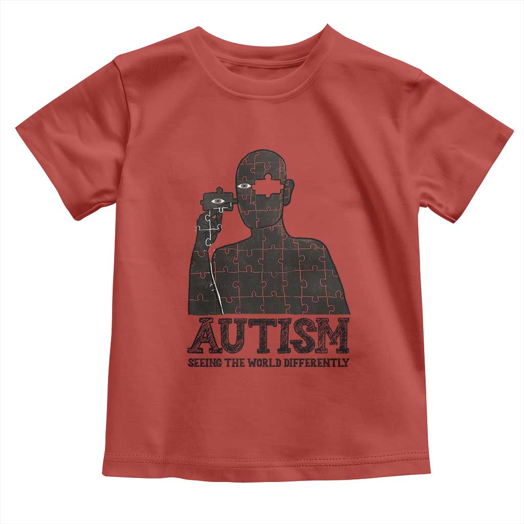 Autism Awareness Toddler T Shirt Autistic Seeing The World From A Different Angle Aesthetic