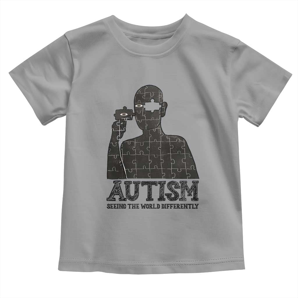 Autism Awareness Toddler T Shirt Autistic Seeing The World From A Different Angle Aesthetic