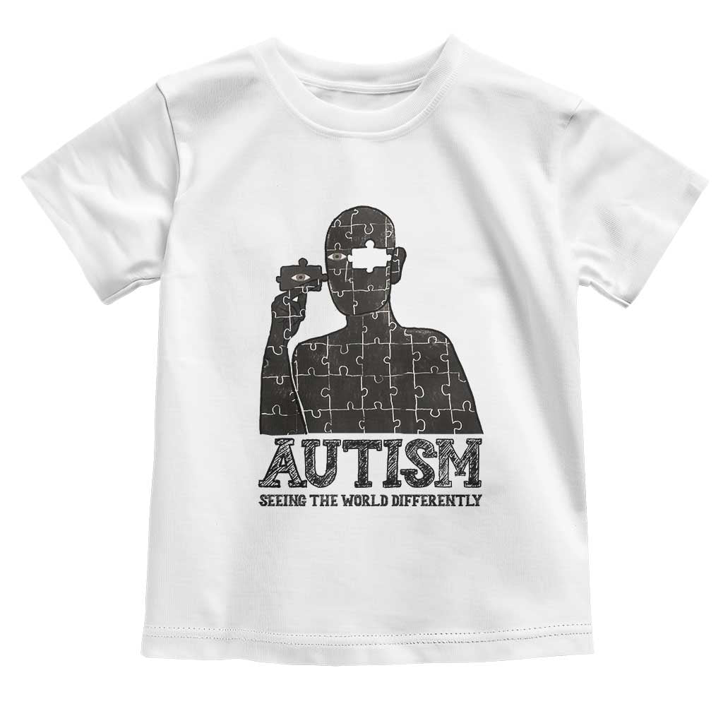 Autism Awareness Toddler T Shirt Autistic Seeing The World From A Different Angle Aesthetic