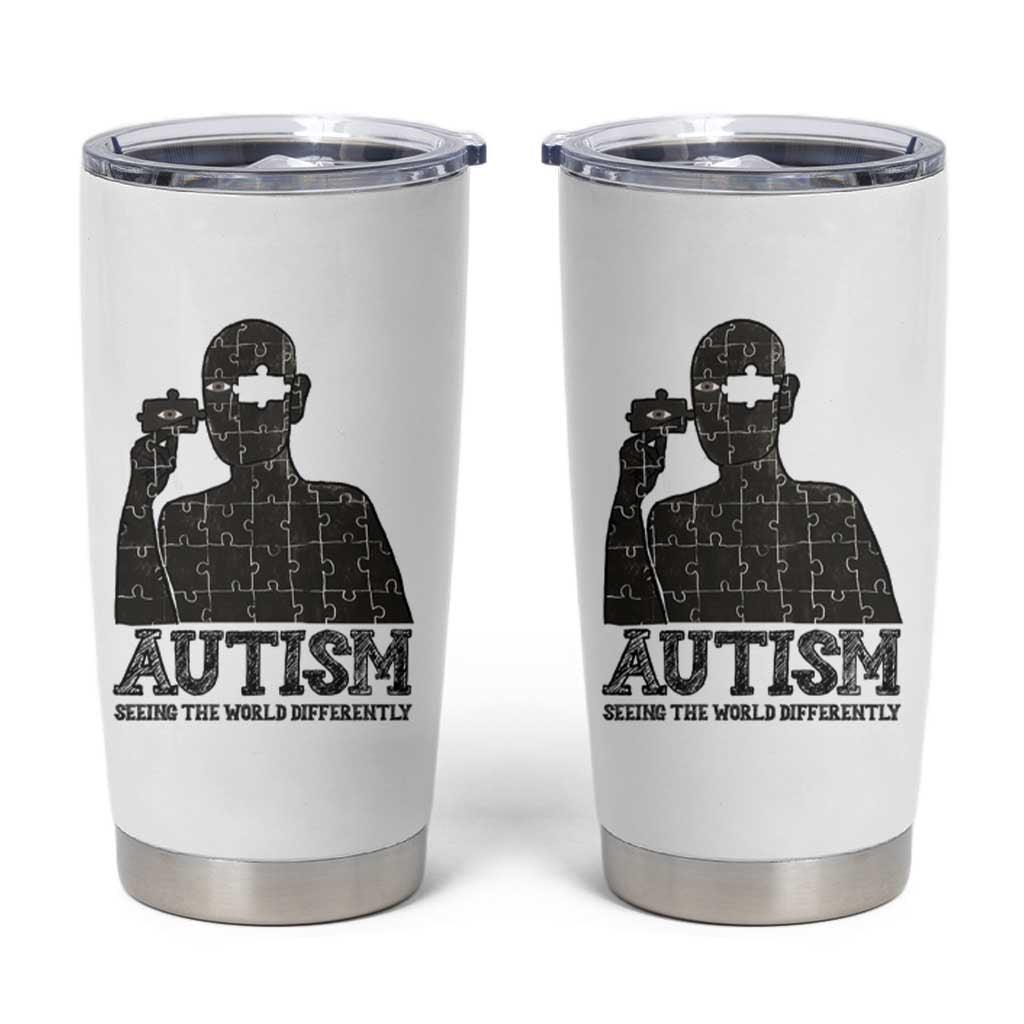 Autism Awareness Tumbler Cup Autistic Seeing The World From A Different Angle Aesthetic
