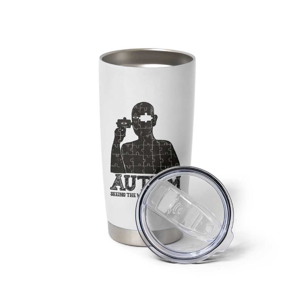 Autism Awareness Tumbler Cup Autistic Seeing The World From A Different Angle Aesthetic