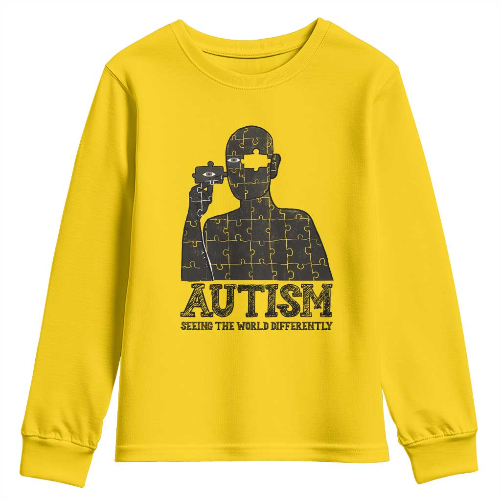 Autism Awareness Youth Sweatshirt Autistic Seeing The World From A Different Angle Aesthetic