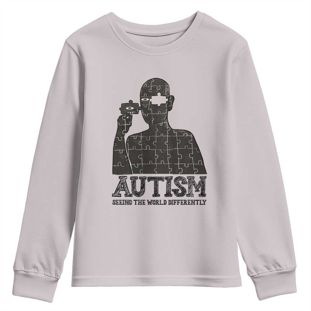 Autism Awareness Youth Sweatshirt Autistic Seeing The World From A Different Angle Aesthetic