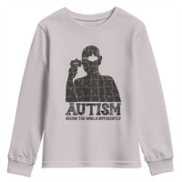 Autism Awareness Youth Sweatshirt Autistic Seeing The World From A Different Angle Aesthetic