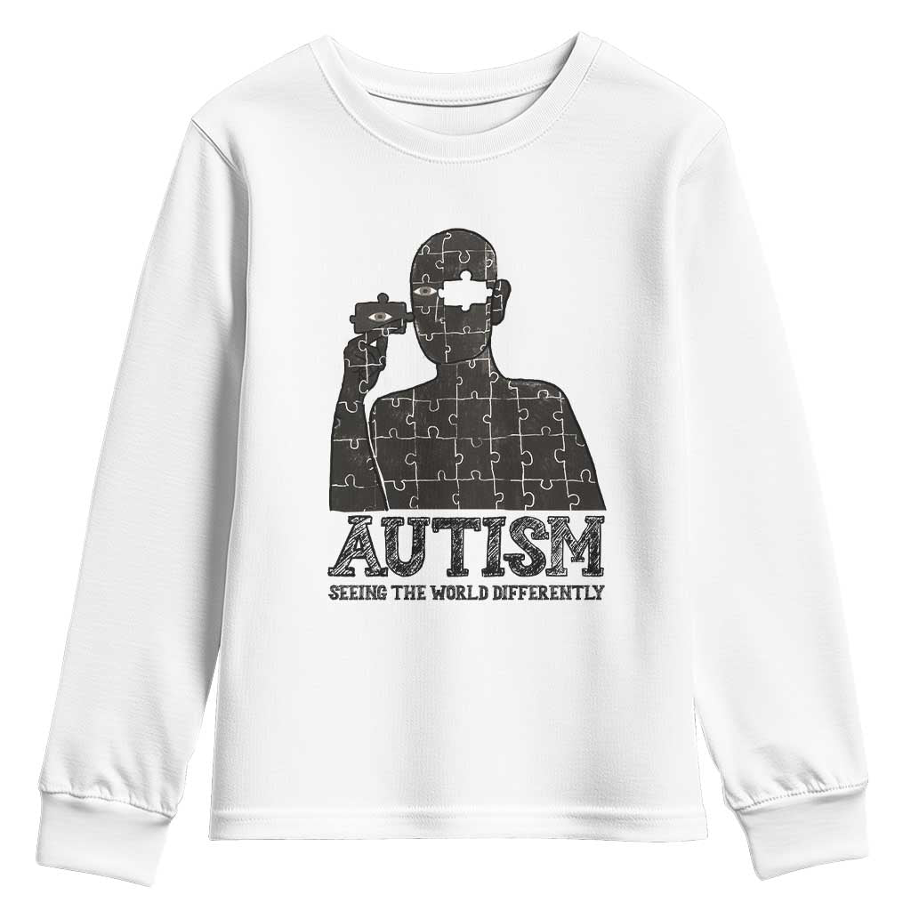 Autism Awareness Youth Sweatshirt Autistic Seeing The World From A Different Angle Aesthetic