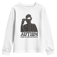 Autism Awareness Youth Sweatshirt Autistic Seeing The World From A Different Angle Aesthetic