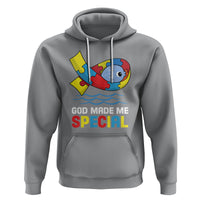 Autism Awareness Hoodie God Made Me Special Cute Fish Puzzle Ribbon - Wonder Print Shop