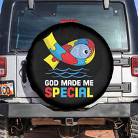 Autism Awareness Spare Tire Cover God Made Me Special Cute Fish Puzzle Ribbon