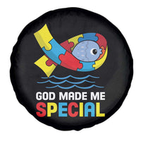 Autism Awareness Spare Tire Cover God Made Me Special Cute Fish Puzzle Ribbon