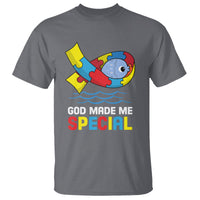 Autism Awareness T Shirt God Made Me Special Cute Fish Puzzle Ribbon - Wonder Print Shop