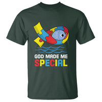 Autism Awareness T Shirt God Made Me Special Cute Fish Puzzle Ribbon - Wonder Print Shop