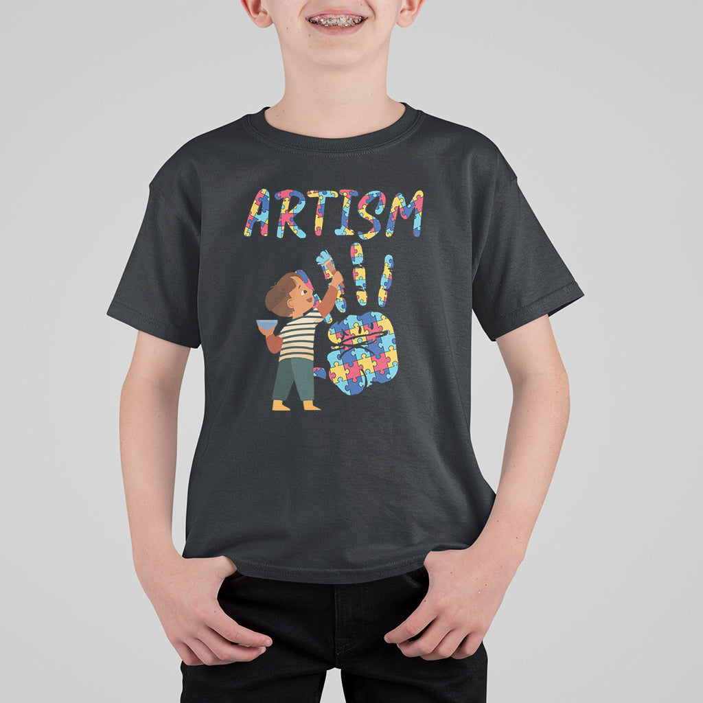 Autism Awareness T Shirt For Kid Artism Puzzle Boys Men Artist Autistic - Wonder Print Shop