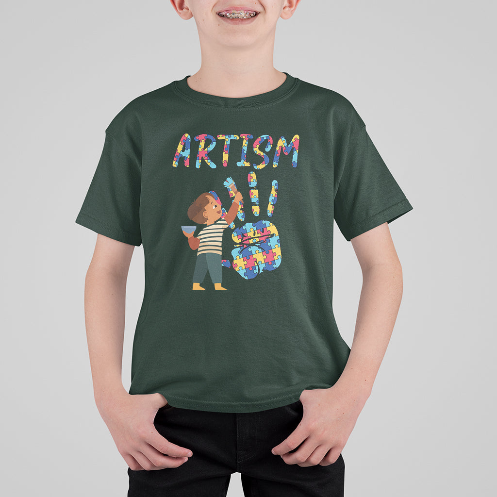 Autism Awareness T Shirt For Kid Artism Puzzle Boys Men Artist Autistic - Wonder Print Shop