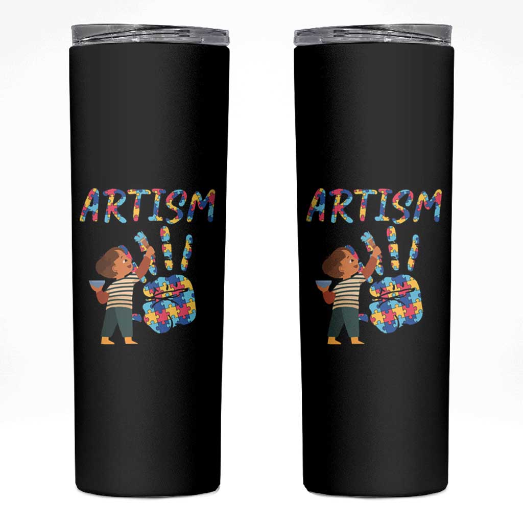 Autism Awareness Skinny Tumbler Artism Puzzle Boys Men Artist Autistic