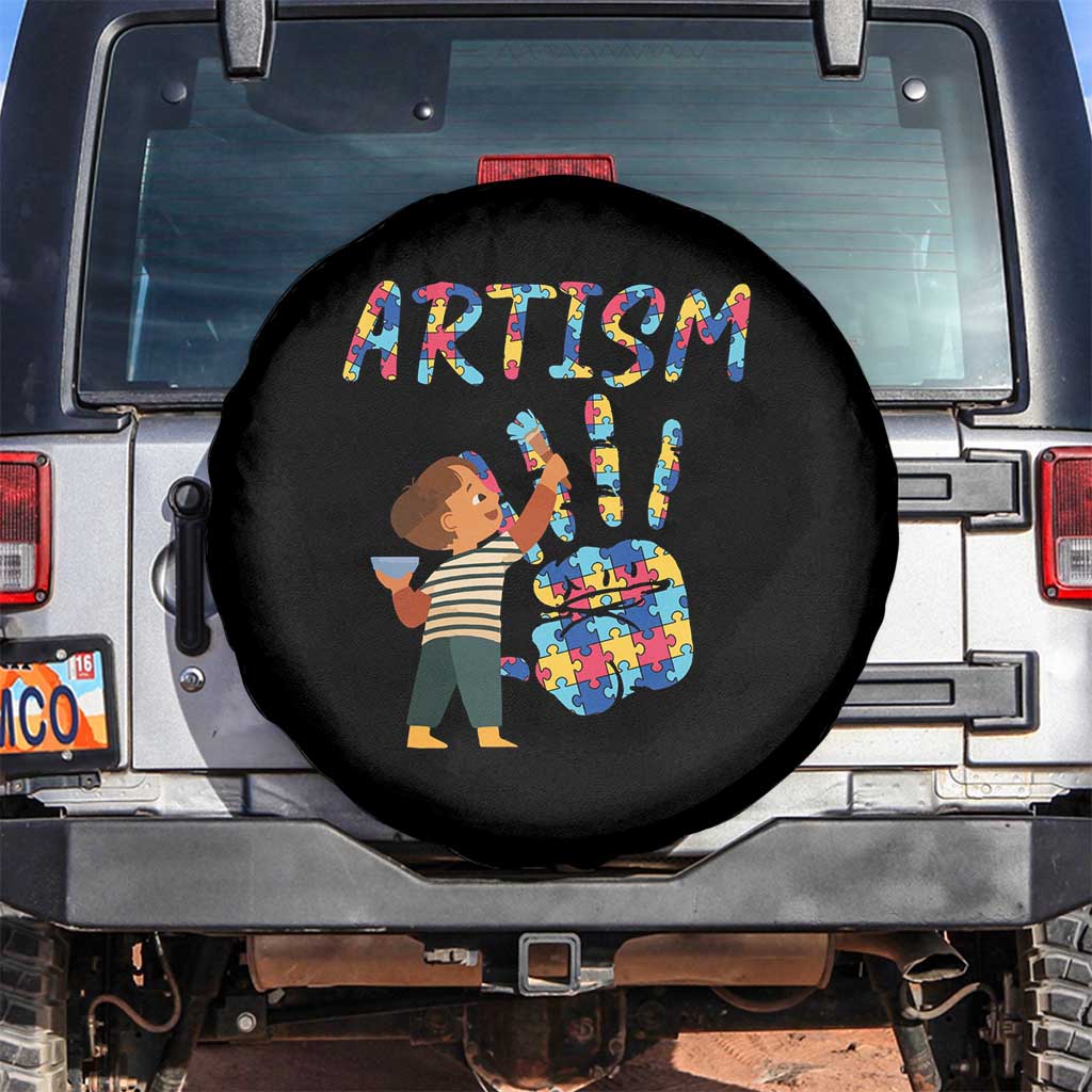 Autism Awareness Spare Tire Cover Artism Puzzle Boys Men Artist Autistic