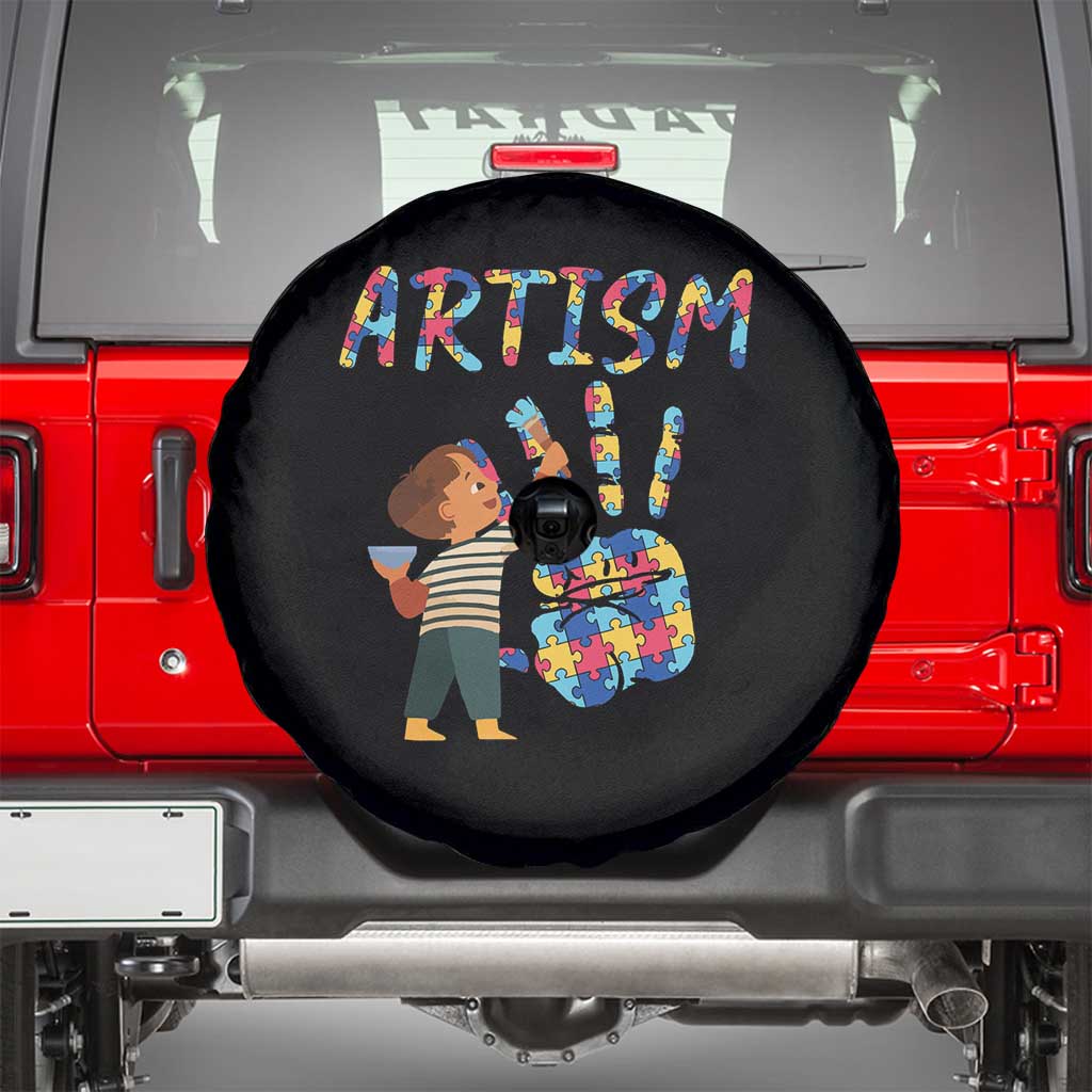 Autism Awareness Spare Tire Cover Artism Puzzle Boys Men Artist Autistic
