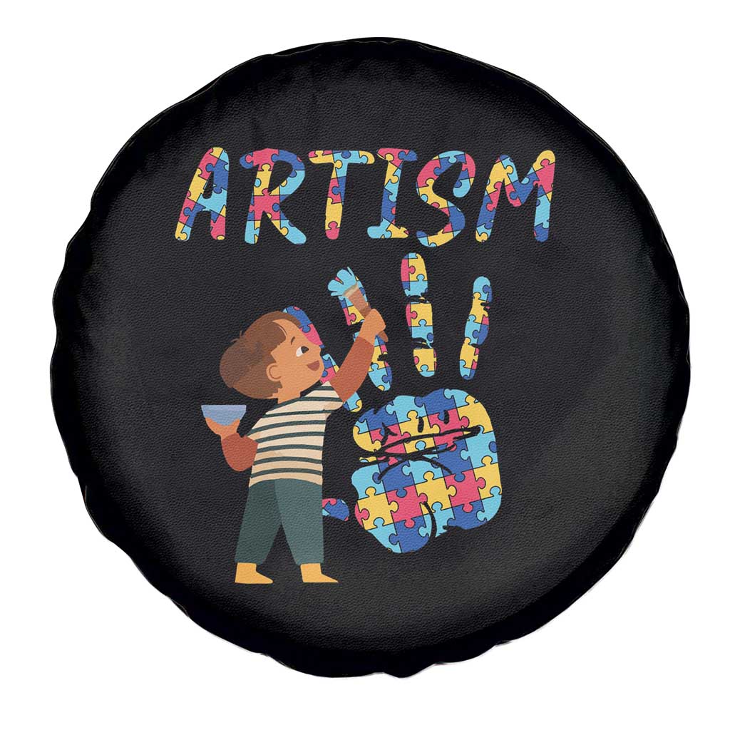 Autism Awareness Spare Tire Cover Artism Puzzle Boys Men Artist Autistic