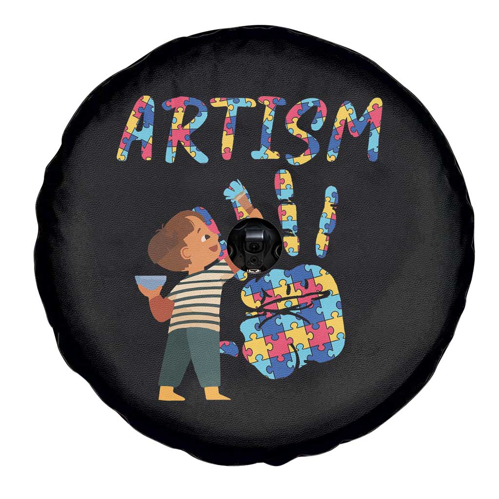 Autism Awareness Spare Tire Cover Artism Puzzle Boys Men Artist Autistic
