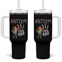 Autism Awareness Tumbler With Handle Artism Puzzle Boys Men Artist Autistic