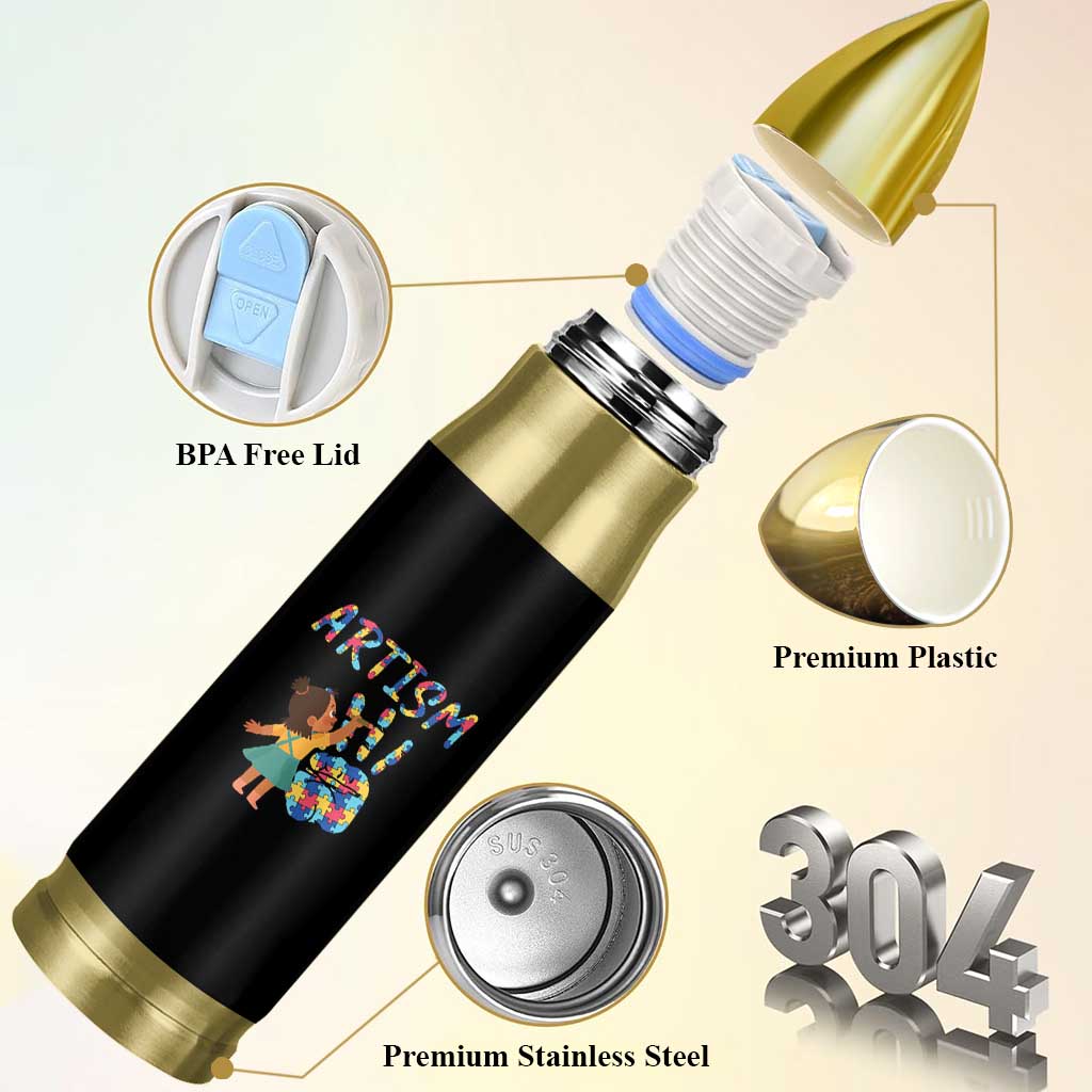 Autism Awareness Bullet Tumbler Artism Puzzle Girls Women Artist Autistic