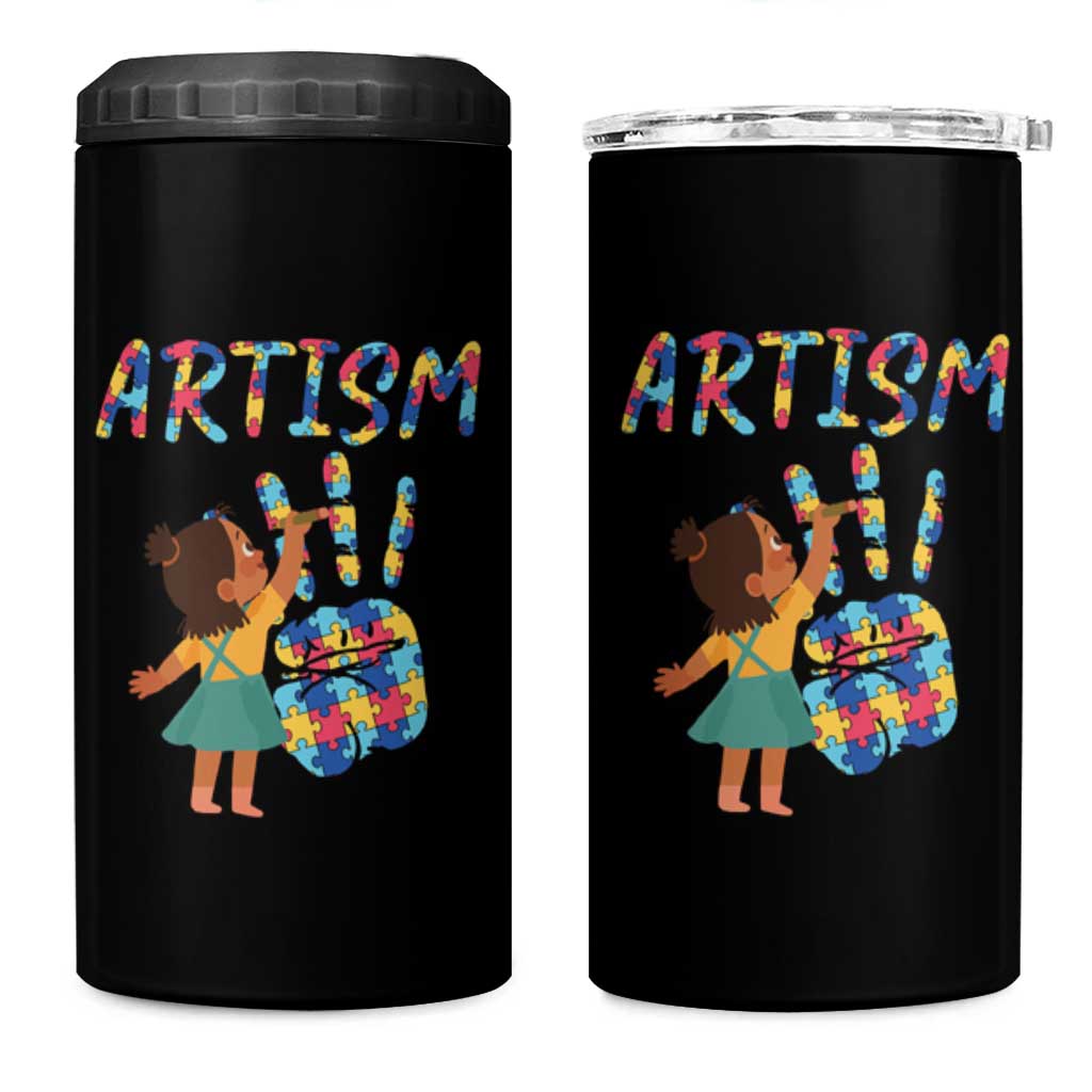Autism Awareness 4 in 1 Can Cooler Tumbler Artism Puzzle Girls Women Artist Autistic