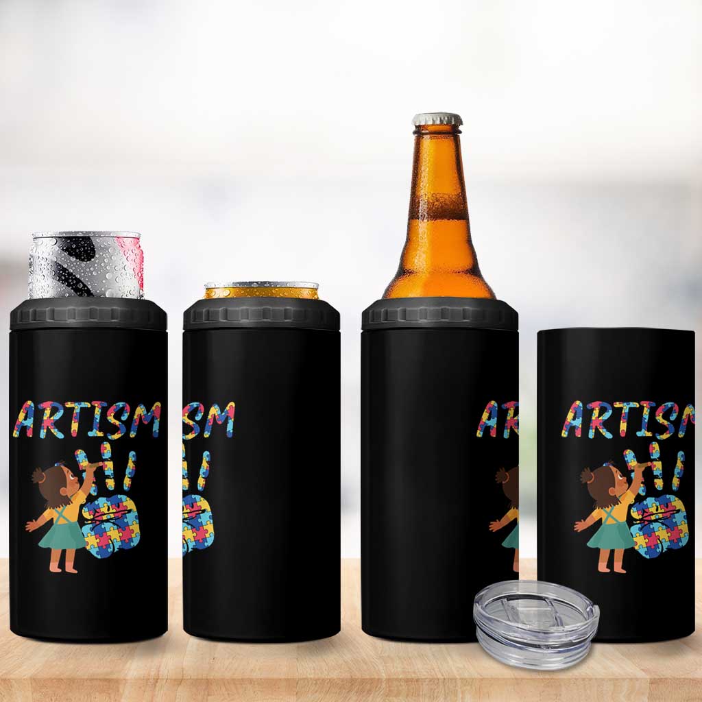 Autism Awareness 4 in 1 Can Cooler Tumbler Artism Puzzle Girls Women Artist Autistic