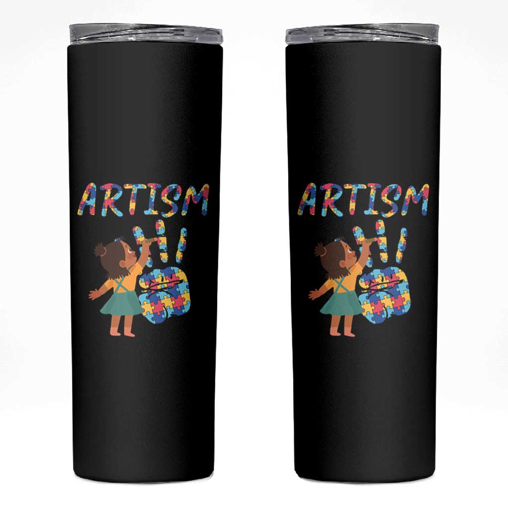 Autism Awareness Skinny Tumbler Artism Puzzle Girls Women Artist Autistic