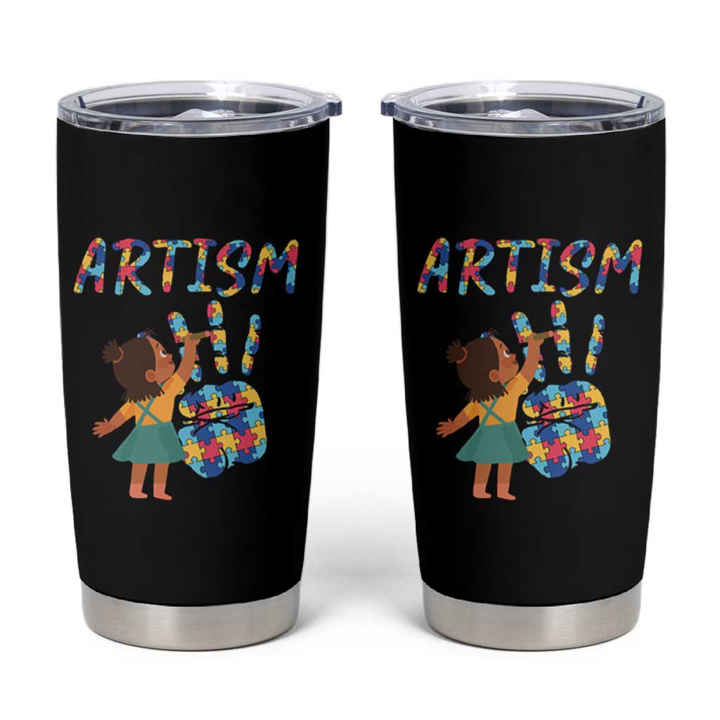Autism Awareness Tumbler Cup Artism Puzzle Girls Women Artist Autistic