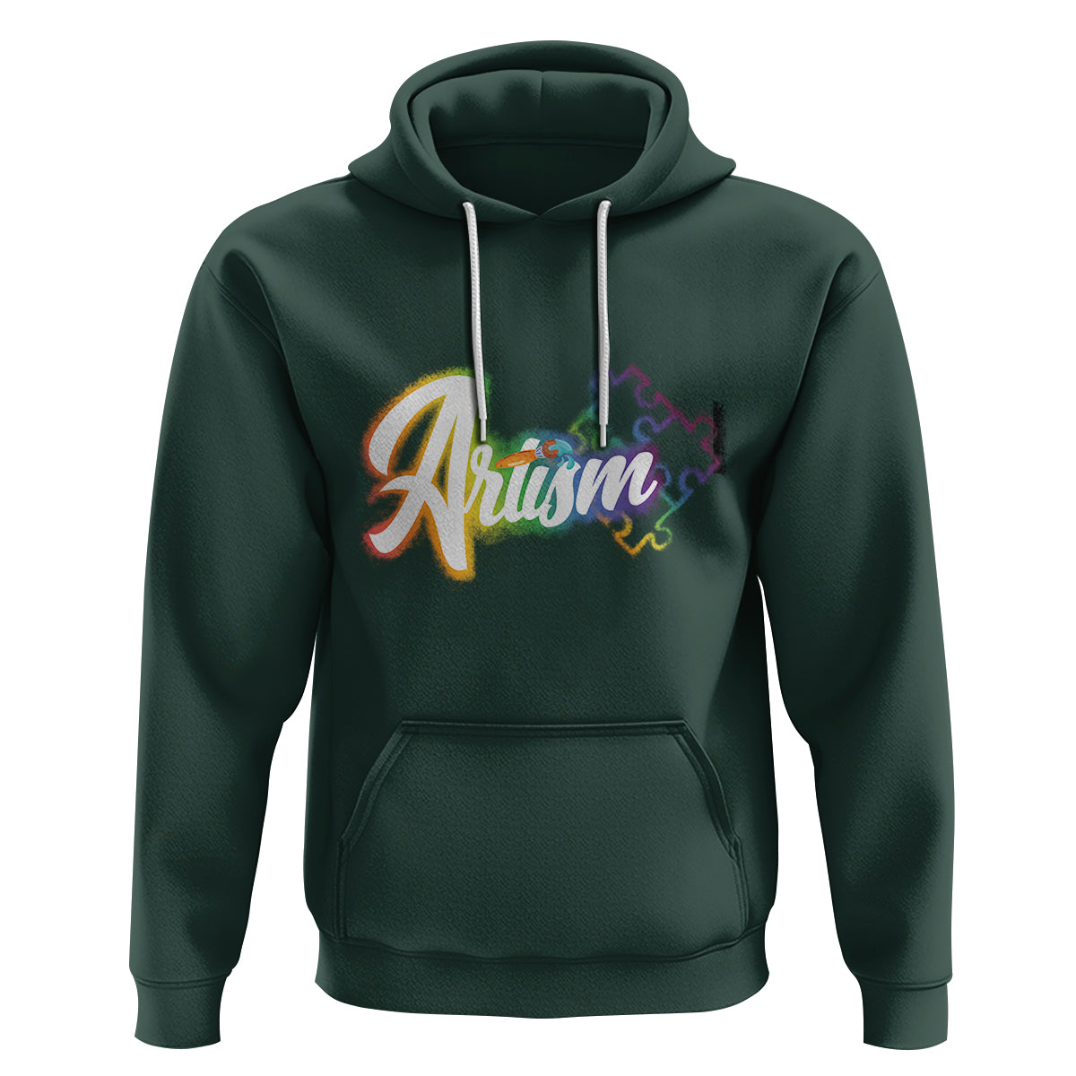 Autism Awareness Hoodie Artism Artist Autistic Rainbow Puzzle Aesthetic - Wonder Print Shop