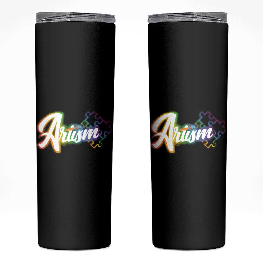 Autism Awareness Skinny Tumbler Artism Artist Autistic Rainbow Puzzle Aesthetic
