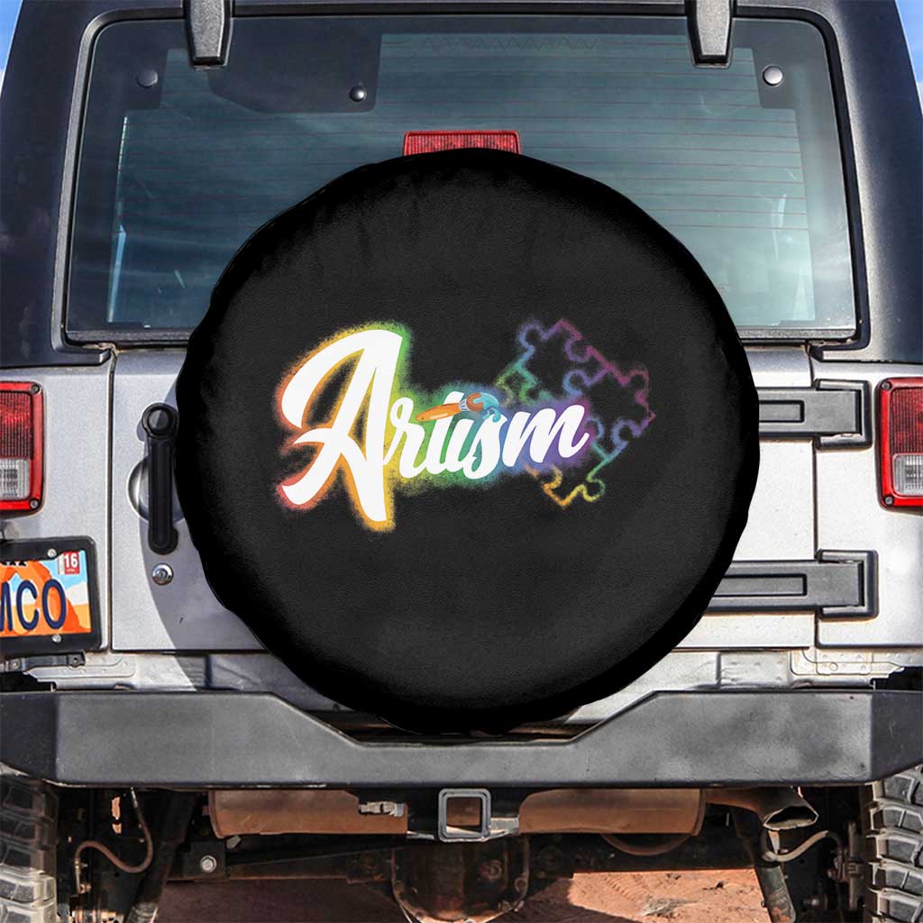 Autism Awareness Spare Tire Cover Artism Artist Autistic Rainbow Puzzle Aesthetic