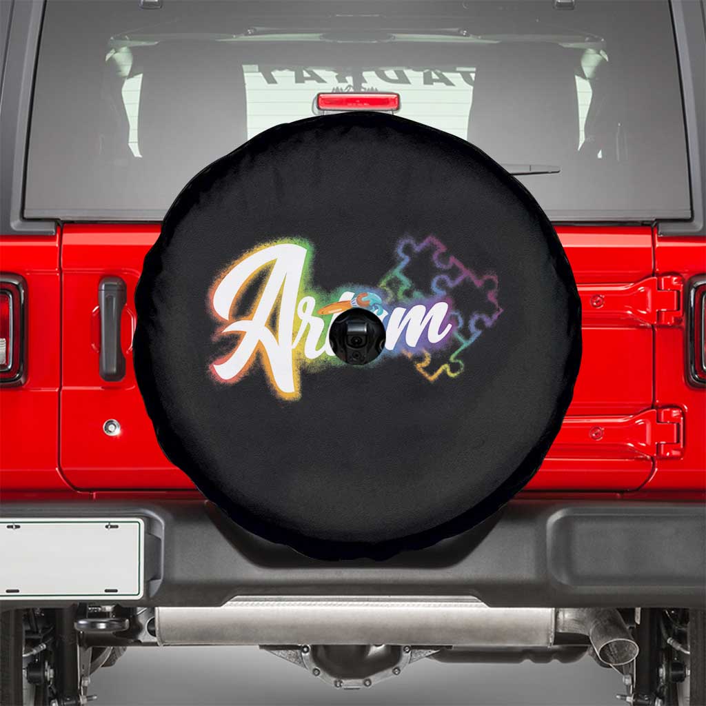 Autism Awareness Spare Tire Cover Artism Artist Autistic Rainbow Puzzle Aesthetic