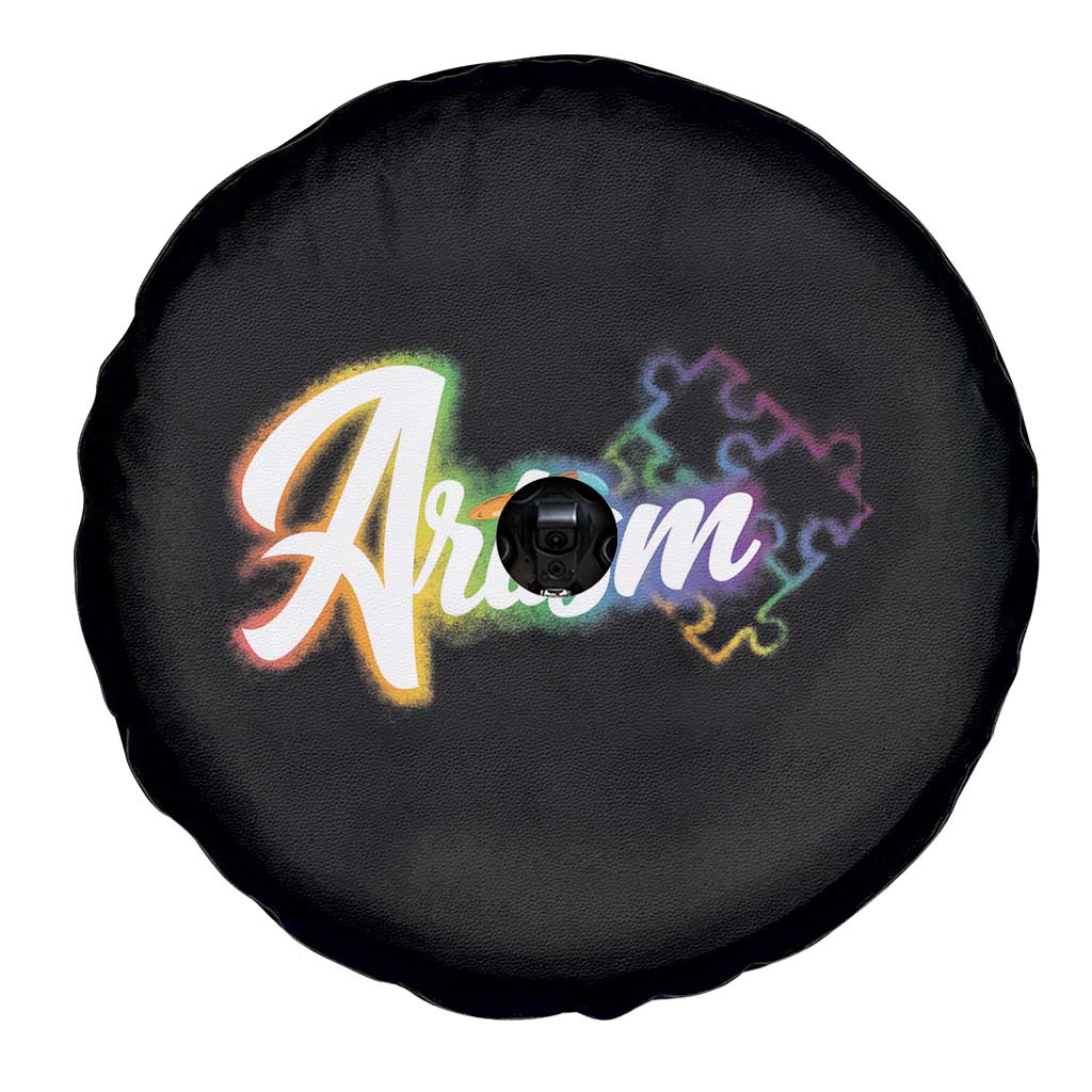 Autism Awareness Spare Tire Cover Artism Artist Autistic Rainbow Puzzle Aesthetic