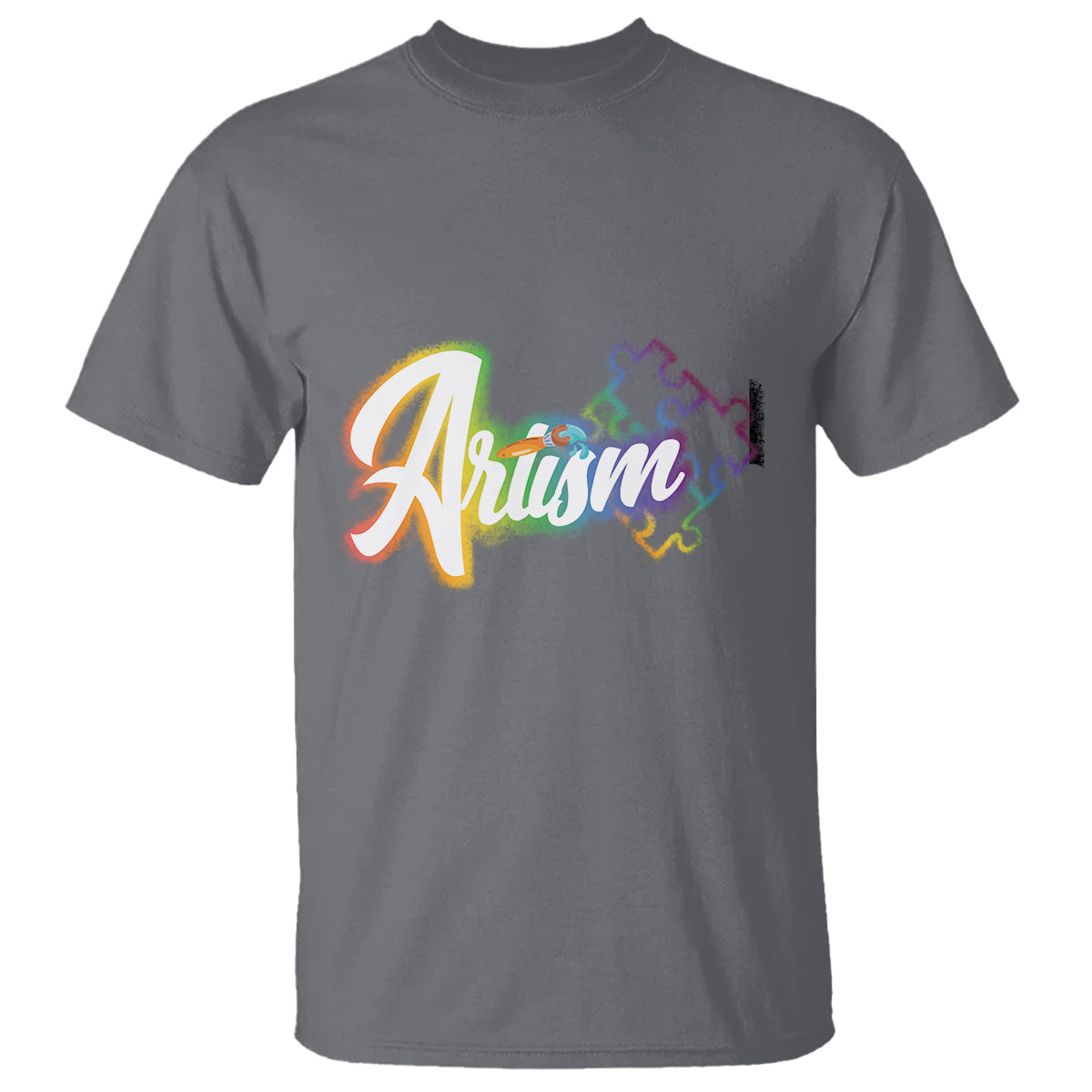 Autism Awareness T Shirt Artism Artist Autistic Rainbow Puzzle Aesthetic - Wonder Print Shop