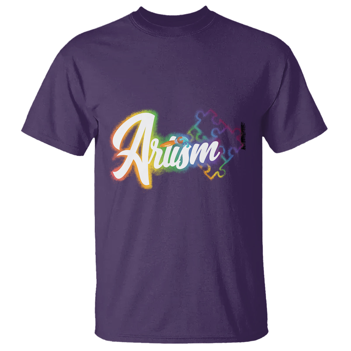 Autism Awareness T Shirt Artism Artist Autistic Rainbow Puzzle Aesthetic - Wonder Print Shop